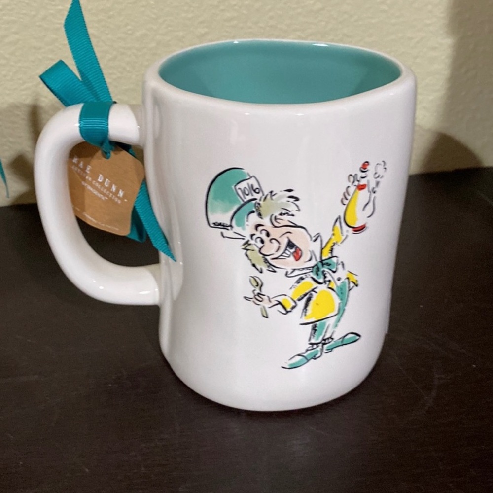 Brand NEW w/Tags Rae Dunn Disney Collection MAD TEA PARTY Mug feat. Mad Hatter